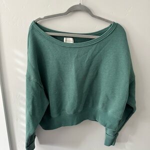 Off the Shoulder Women's Green Sweater